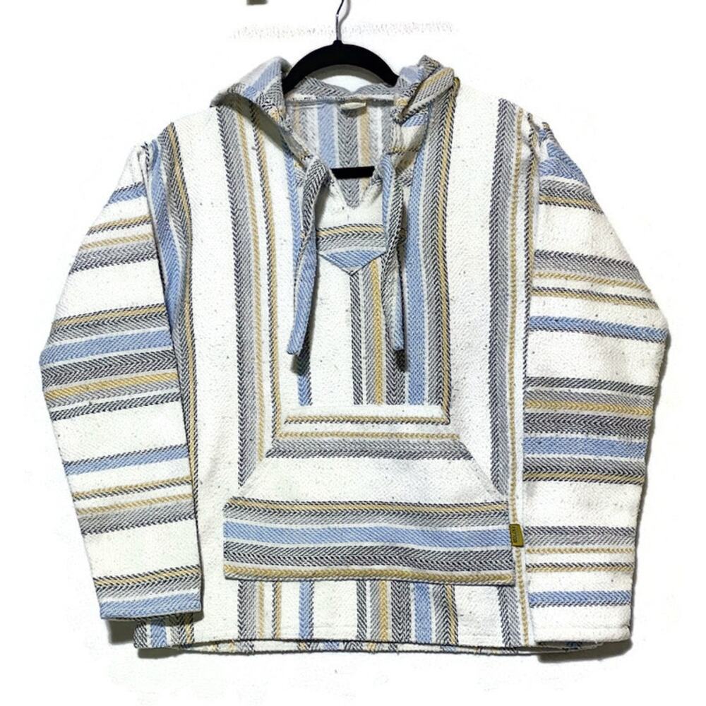 Molina Baha Hoodie Women's Small White With Blue Black Yellow Stripes